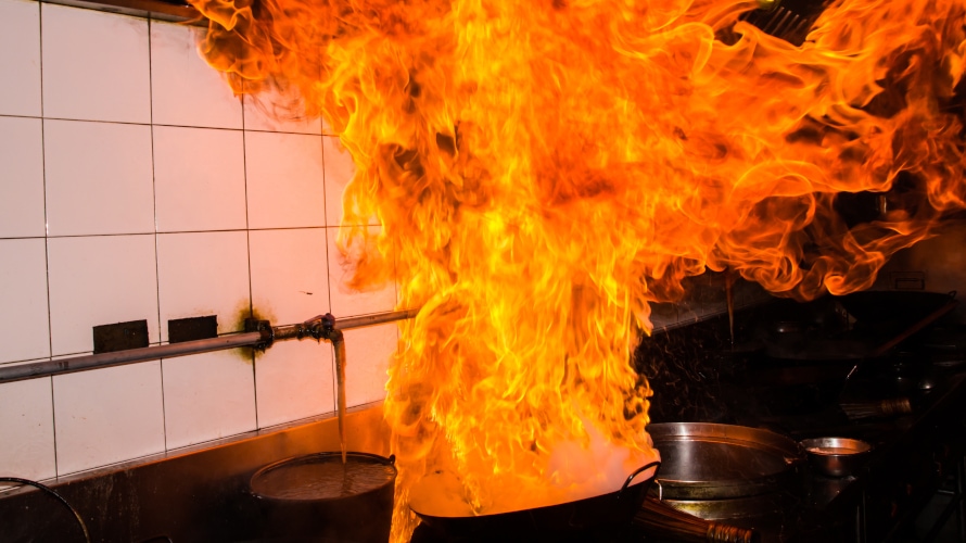 Fettbrand in der Küche