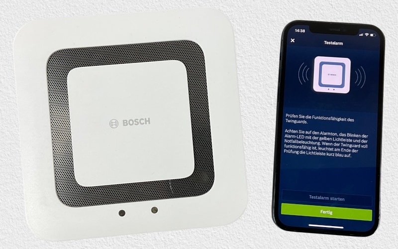 Bosch Twinguard Testalarm über die App